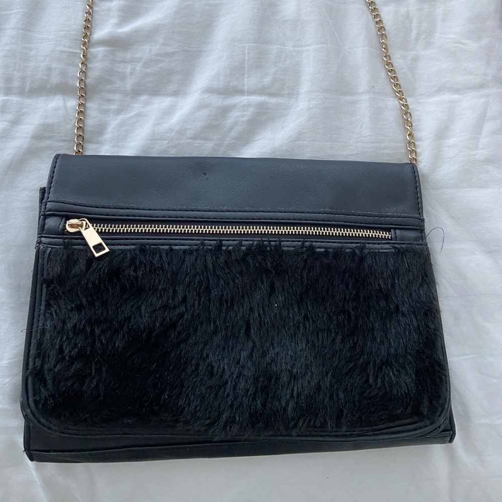 Black Fur Purse